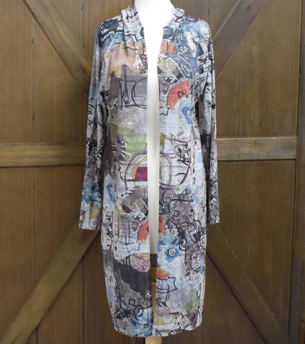 NEW INOAH women's windy city open duster in grey